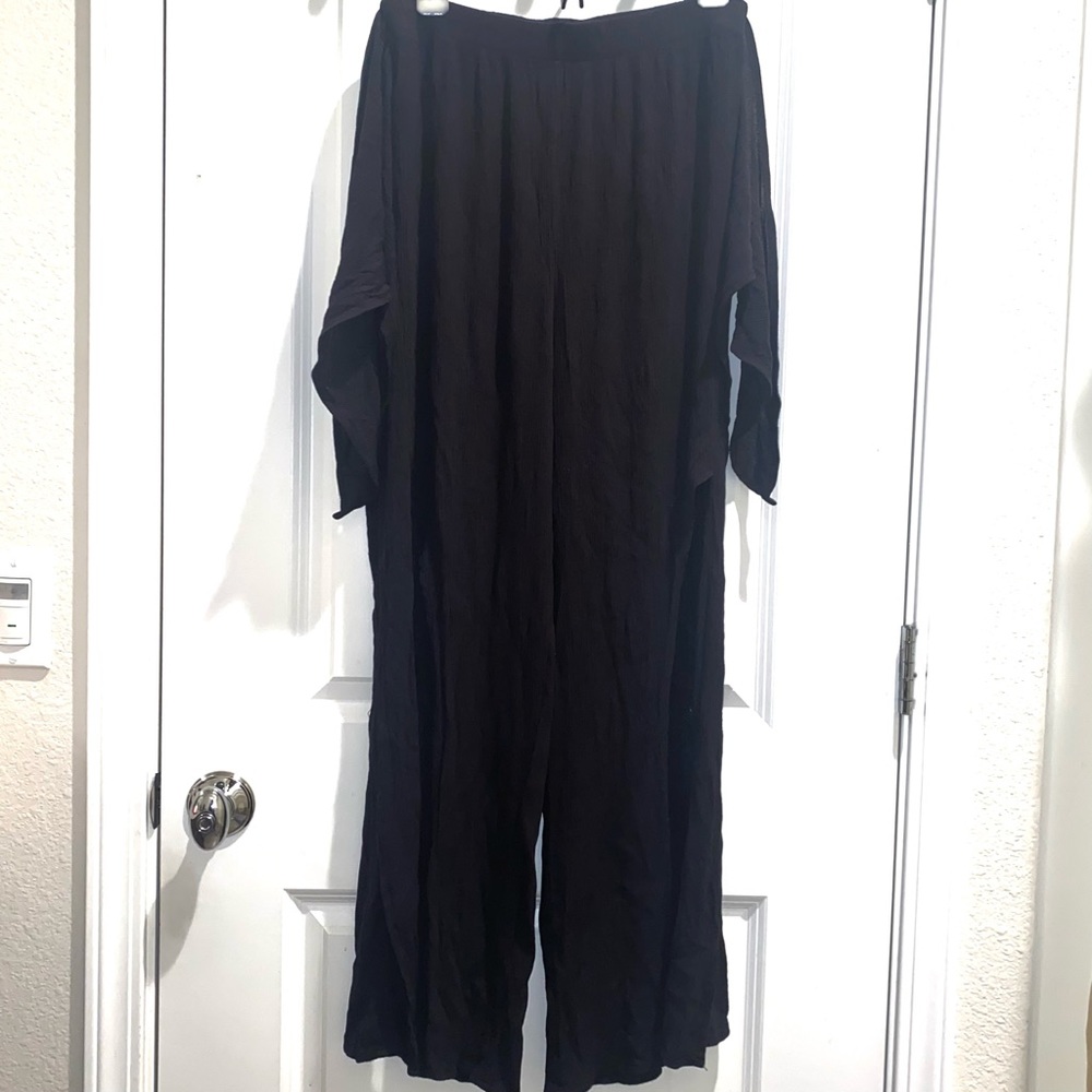 Black Soft Womens Pants by Kona Sol Size Medium Long Pleated Homme Pants Bottoms